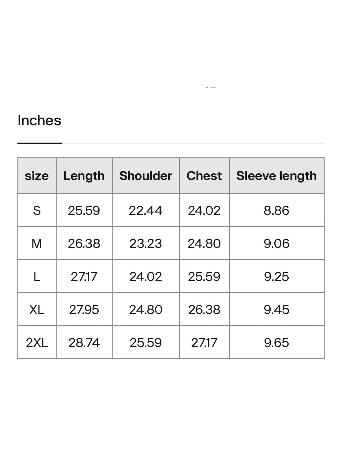 Size Chart